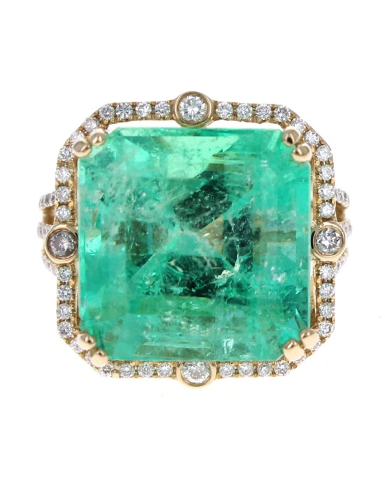 Emerald and Diamolnd Fashion Ring